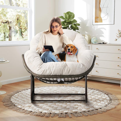 The Ultimate Sanctuary: Sink Into the Embrace of a Plush Rocking Papasan