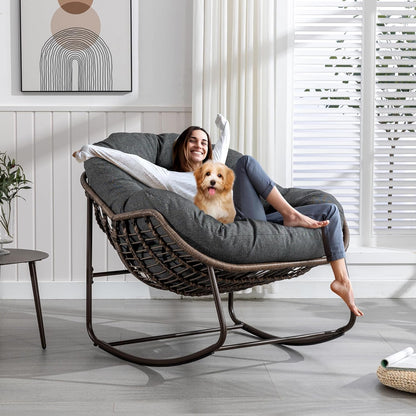 The Ultimate Sanctuary: Sink Into the Embrace of a Plush Rocking Papasan